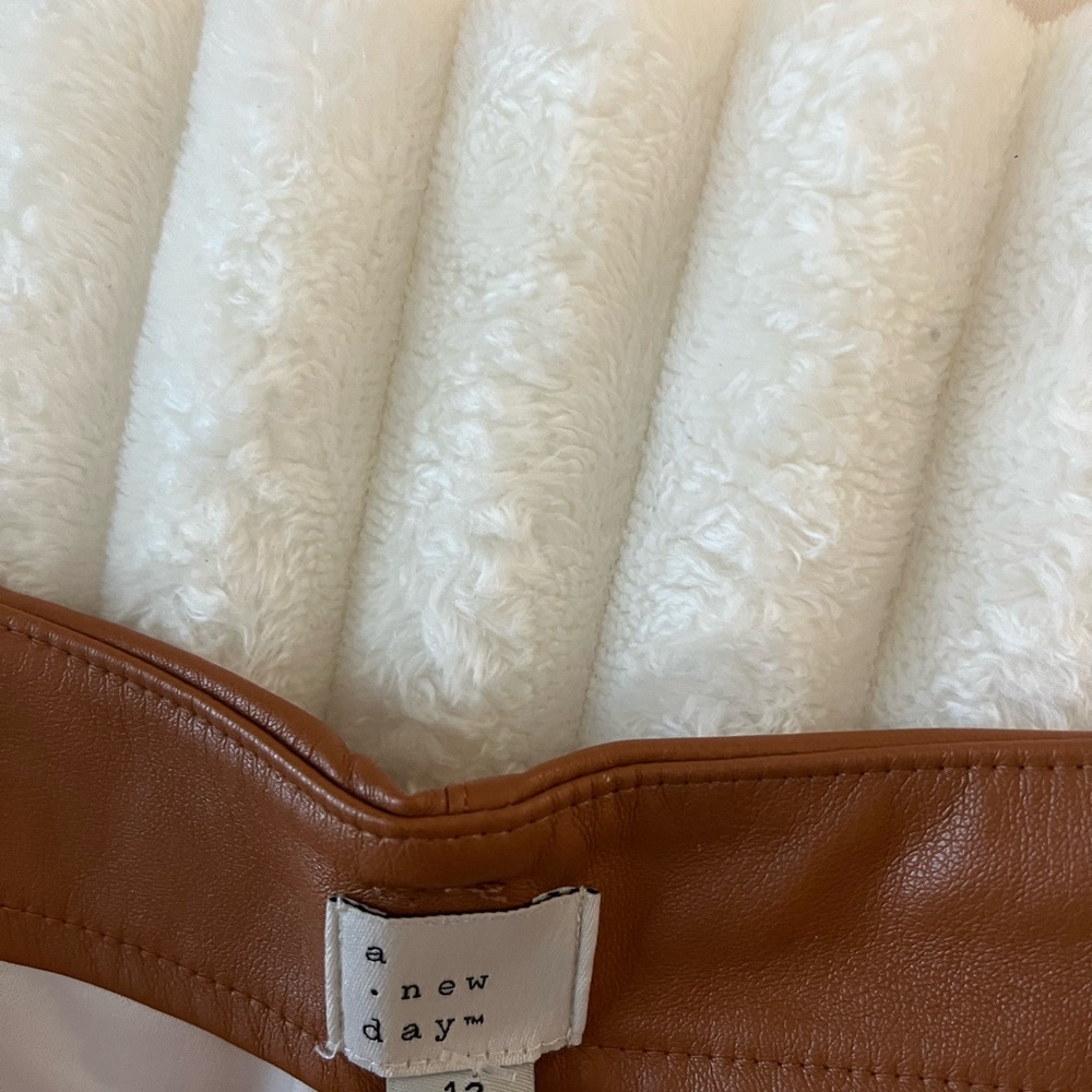 a new day High Waist Tan Leather Shorts - Picture 2 of 5